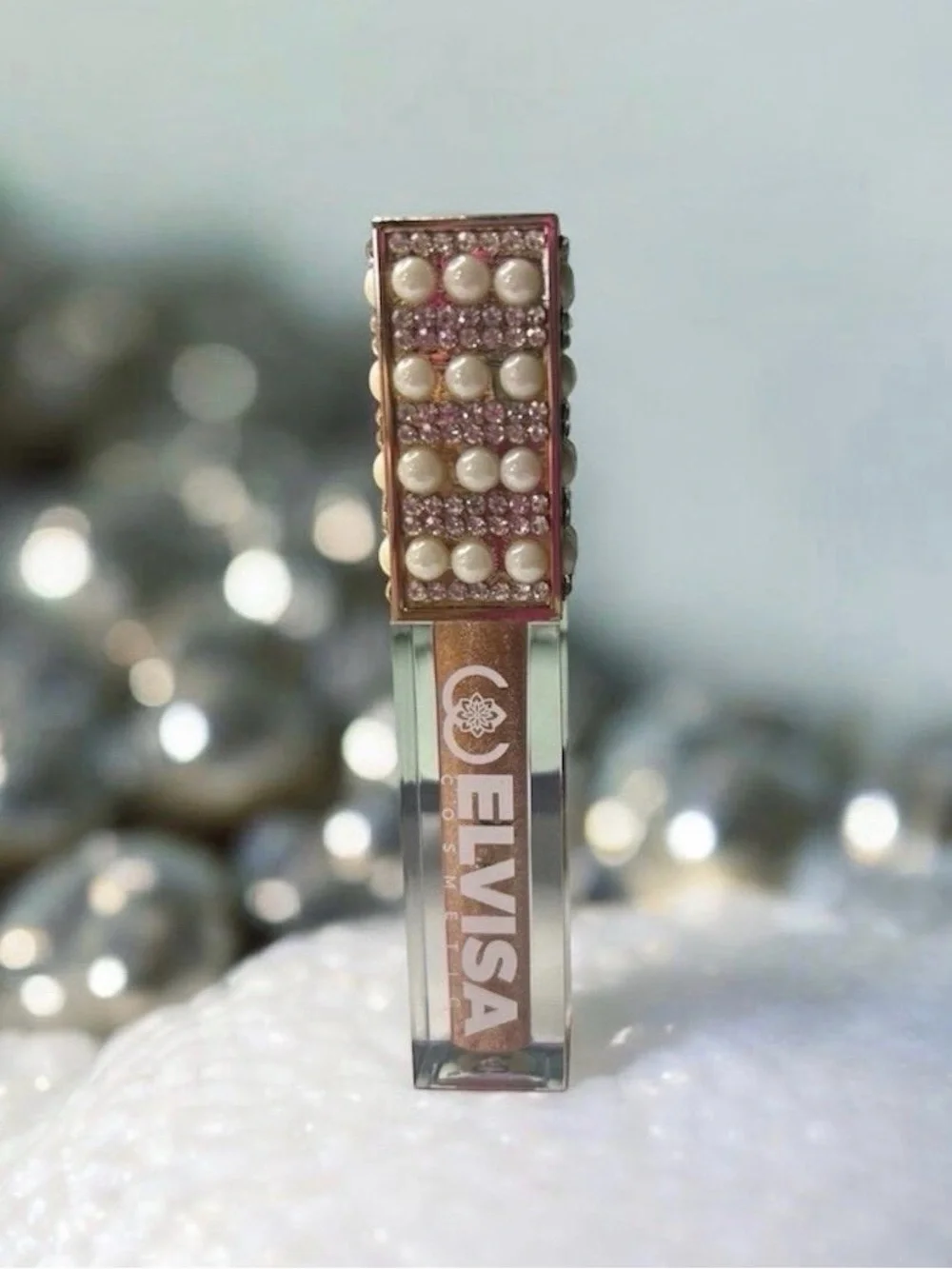 ⭐️ Elvisa Cosmetics Lip Gloss with Pearls and Pink Accents